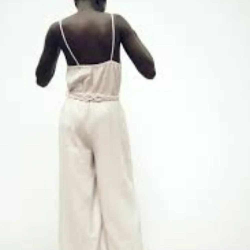Zara Wrinkle Look Wide Leg Jumpsuit